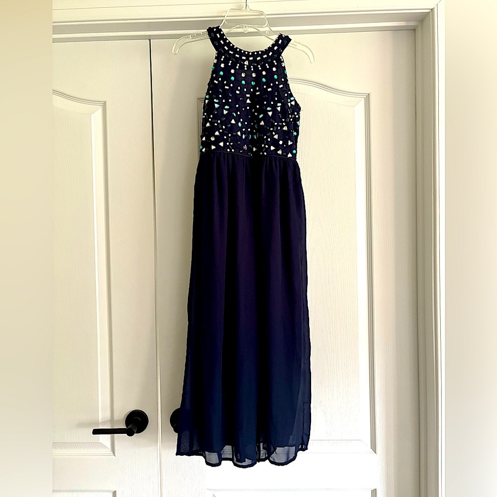 Elegant Navy Blue Kids jumpsuit- worn twice- size 10